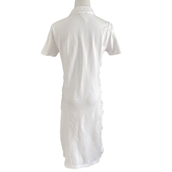 TOMMY BAHAMA WHITE RUFFLE COTTON SHORT SLEEVE POLO DRESS - M - Picture 3 of 8